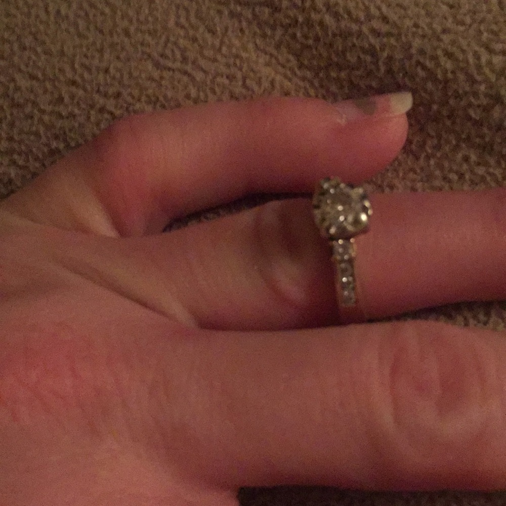 Diamond wrap for a solitaire ring. Size 4.  14k.